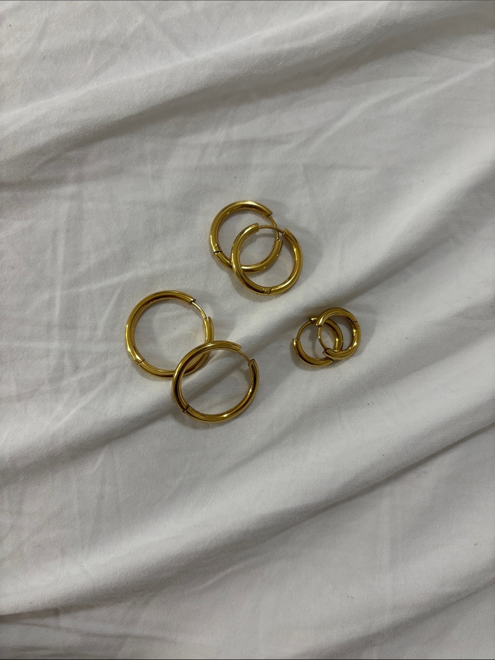 Flaire and co waterproof earring hoop set golden tarnish free